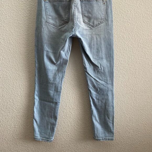 Madewell 9" High Rise Skinny Jeans Distressed 27 / 25 Inch Inseam Light Wash - Picture 8 of 8